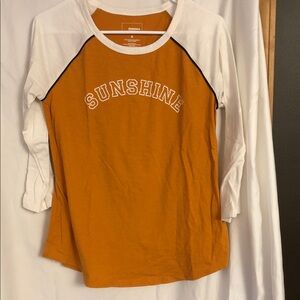 Sonoma Womens Long Sleeve Tee - Orange and White